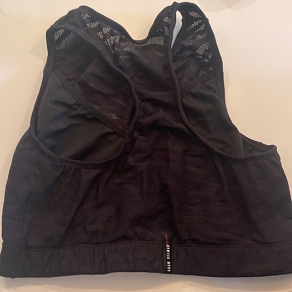 ADAM SELMAN SPORTS BRA SIZE L BLACK MESH ZEBRA - Picture 3 of 4